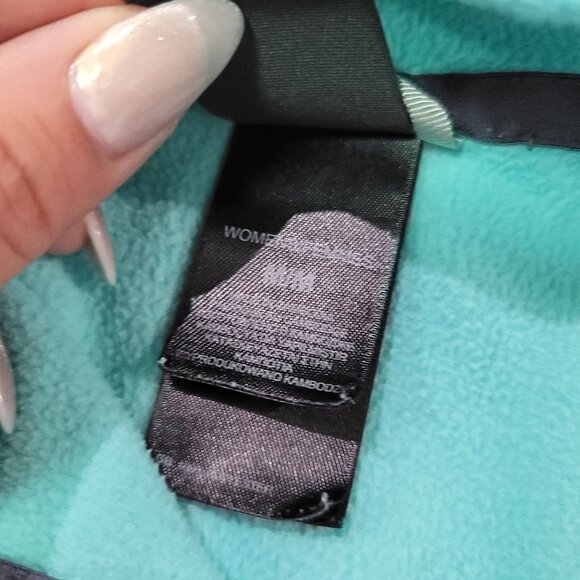 The North Face Women's 1/4 Zip Fleece Pullover Size M Blue sweater sweatshirt - Picture 4 of 7